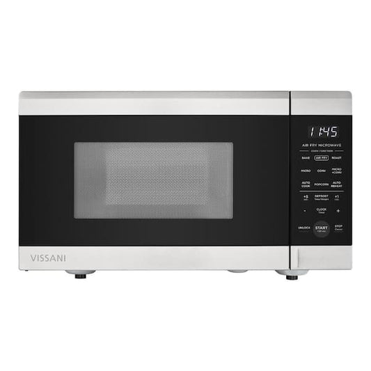 Vissani 19 in. 0.9 cu. ft. 900-Watt Countertop Microwave Oven in Stainless Steel with Convection and Air Fry VSCMAF09S2A09A