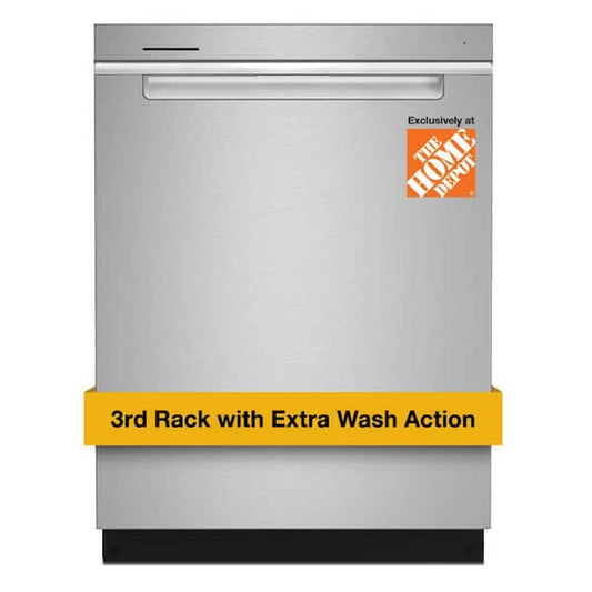 Whirlpool 24 in. Built-In Tall Tub 41 dBA Dishwasher in Fingerprint Resistant Stainless Steel with Washing 3rd Rack WDPS7024RZ