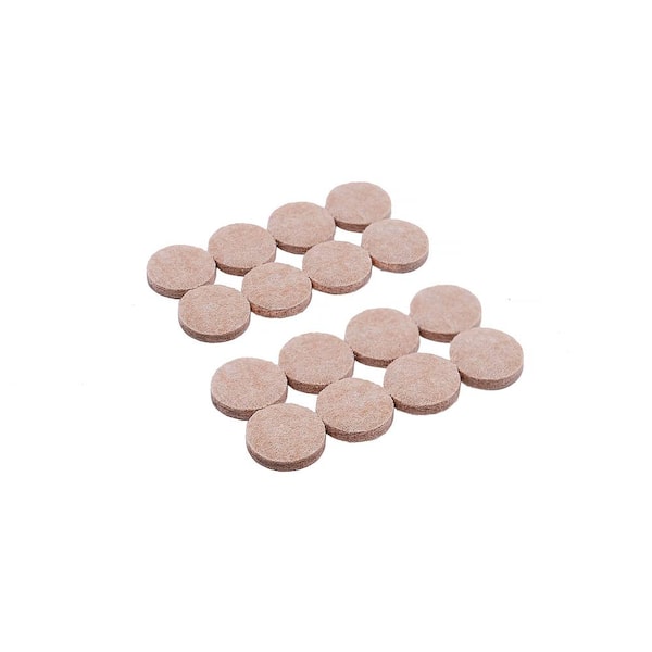 Everbilt 1 in. Beige Round Felt Heavy Duty Self Adhesive Furniture Pads (16-Pack) 49952