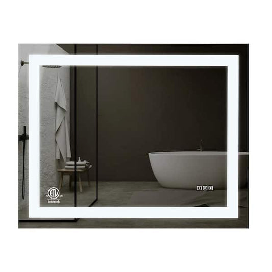 KINWELL 40 in. W x 32 in. H Rectangular Frameless Anti-Fog LED Light Wall Bathroom Vanity Mirror in Tempered Glass MCG0508