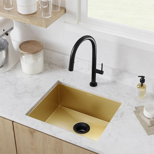 Swiss Madison Tourner Gold Stainless Steel 21 in. Single Bowl Undermount Kitchen Sink SM-KU707G