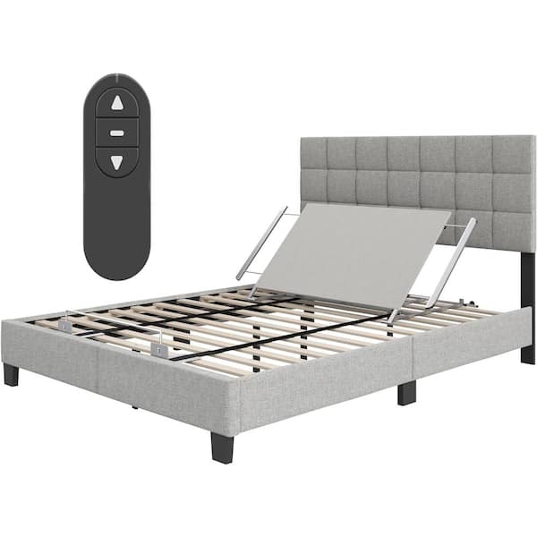 Adjusta-Flex 100 Gray Twin-XL Power Adjustable Bed Frame with Wireless Remote Control, 10-Minute Assembly NBUL100TWTXL