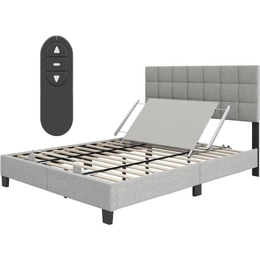Adjusta-Flex 100 Gray Twin-XL Power Adjustable Bed Frame with Wireless Remote Control, 10-Minute Assembly NBUL100TWTXL