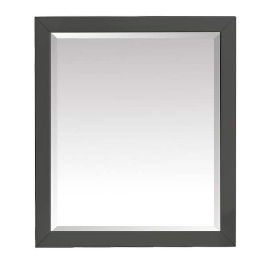 Home Decorators Collection Windlowe 28 in. W x 32 in. H Rectangular Wood Framed Wall Bathroom Vanity Mirror in Gray 15101-M28-GR