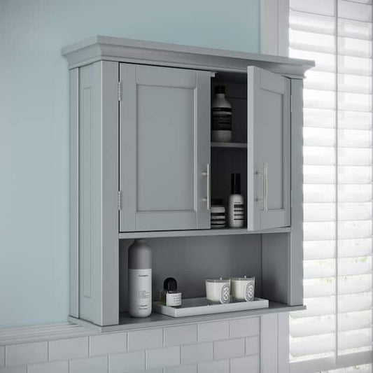 RiverRidge Home Somerset 22.88 in. W x 24.81 in. H x 7.88 in. D Bathroom Storage Wall Cabinet and Laundry Medicine Cabinet in Gray 06-078