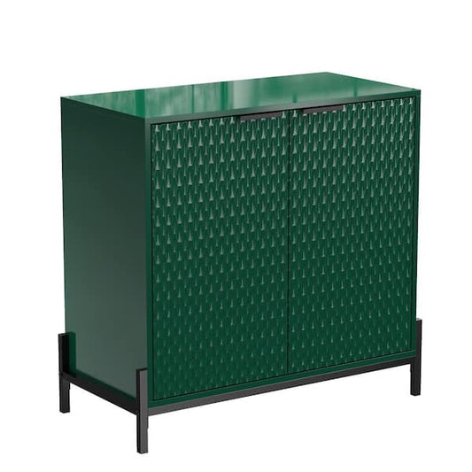 Clihome Green 31.5 in. 2-Door Wooden Accent Storage Cabinet with 3 Adjustable Shelf CL-HZ2M-GR