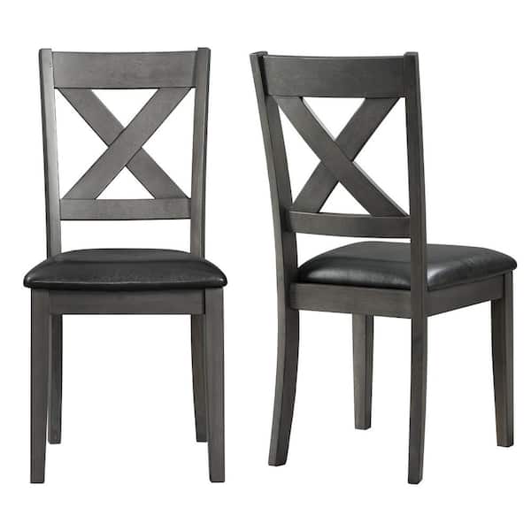 Picket House Furnishings Alexa Grey Faux Leather X-Back Dining Chair (Set of 2) DAX400SC