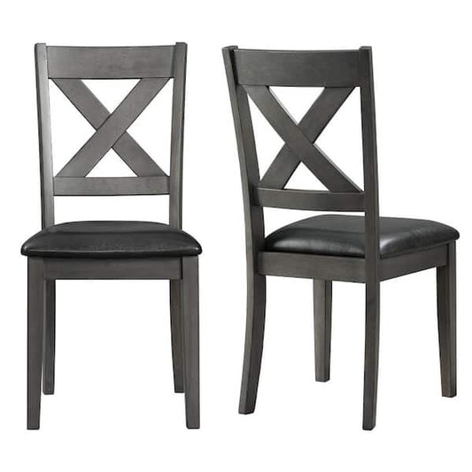 Picket House Furnishings Alexa Grey Faux Leather X-Back Dining Chair (Set of 2) DAX400SC