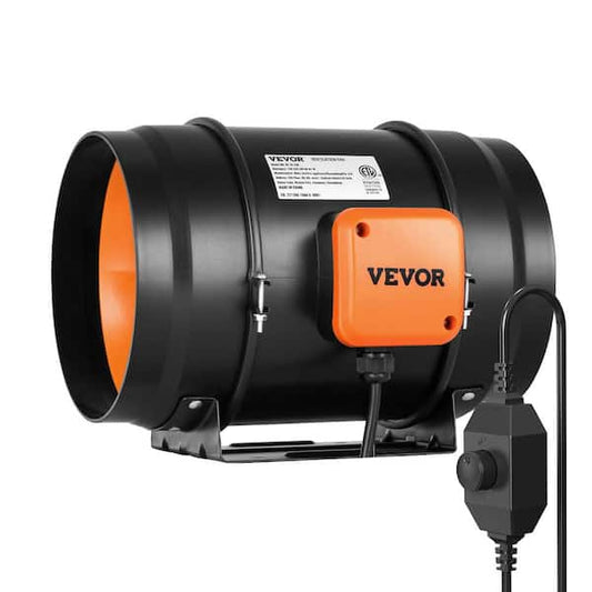 VEVOR Inline Duct Fan 8 in. 750 CFM with Variable Speed Controller Quiet AC-motor Ventilation Exhaust Fan XLGDFJYCHSAC845CBV1