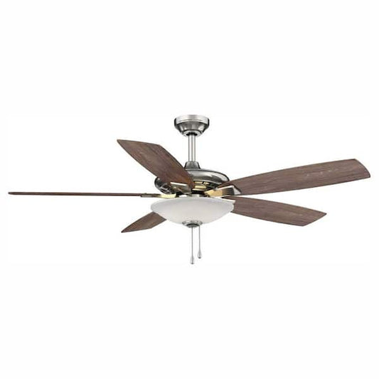 Hampton Bay Menage 52 in. Integrated LED Indoor Low Profile Brushed Nickel Ceiling Fan with Light Kit 14600