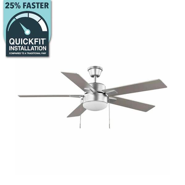 Hampton Bay 52 in. Corwin Indoor/Outdoor Silver LED Ceiling Fan with Light Kit 56050