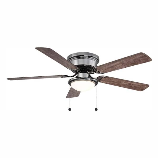 Hampton Bay Hugger 52 in. LED Indoor Pewter Gunmetal Ceiling Fan with Light Kit AL383LED-GM