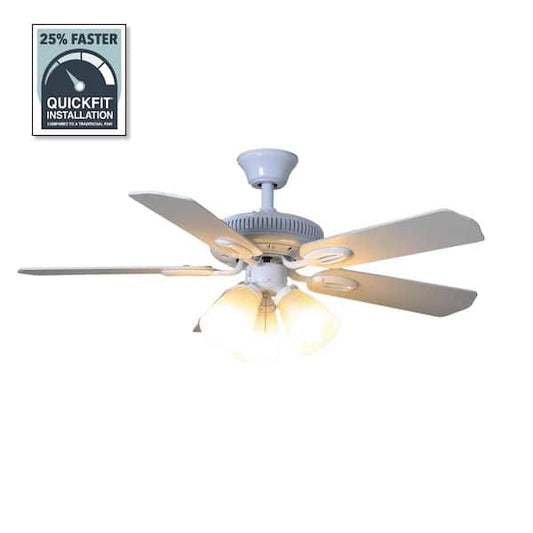 Hampton Bay Glendale 42 in. LED Indoor White Ceiling Fan with Light Kit AM212-WH