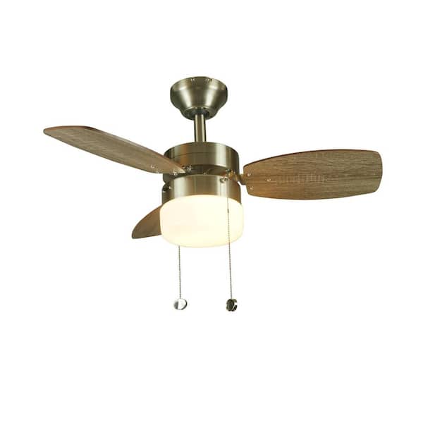 Hampton Bay Triplicity 30 in. Indoor Brushed Nickel Ceiling Fan with Light DB30TBN-LP