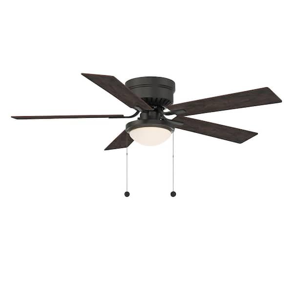 Hampton Bay Hugger II 52 in. Indoor Oil Rubbed Bronze Low Profile Ceiling Fan with 2 LED Bulbs Included RD4130AH-ORB