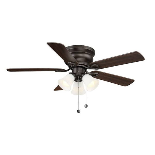 Hampton Bay Clarkston II 44 in. LED Indoor Oil Rubbed Bronze Ceiling Fan with Light Kit SW18030 ORB