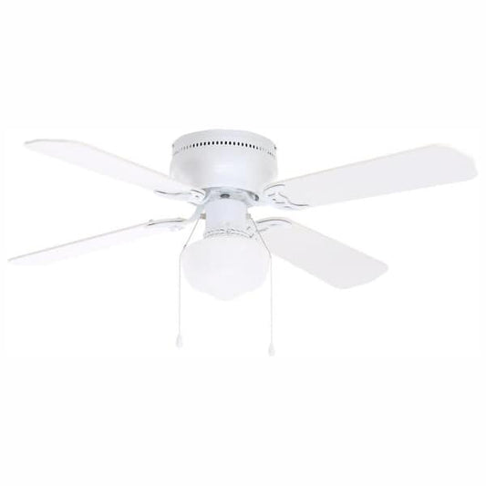 Hampton Bay Littleton 42 in. LED Indoor White Ceiling Fan with Light Kit UB42S-WH-SH