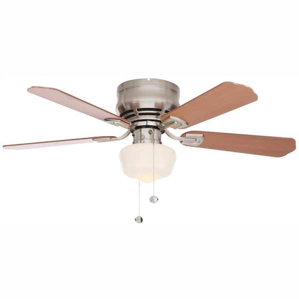 Hampton Bay Middleton 42 in. LED Indoor Brushed Nickel Ceiling Fan with Light Kit UE42V-NI-SHB