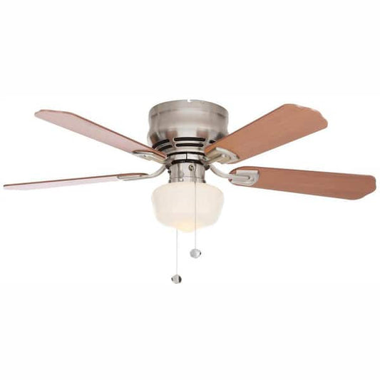 Hampton Bay Middleton 42 in. LED Indoor Brushed Nickel Ceiling Fan with Light Kit UE42V-NI-SHB