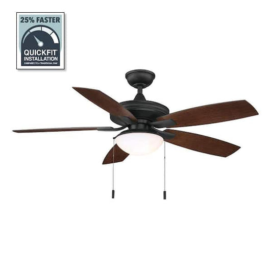 Hampton Bay Gazebo III 52 in. Indoor/Outdoor Wet Rated Natural Iron Ceiling Fan with LED Bulbs Included YG836A-NI