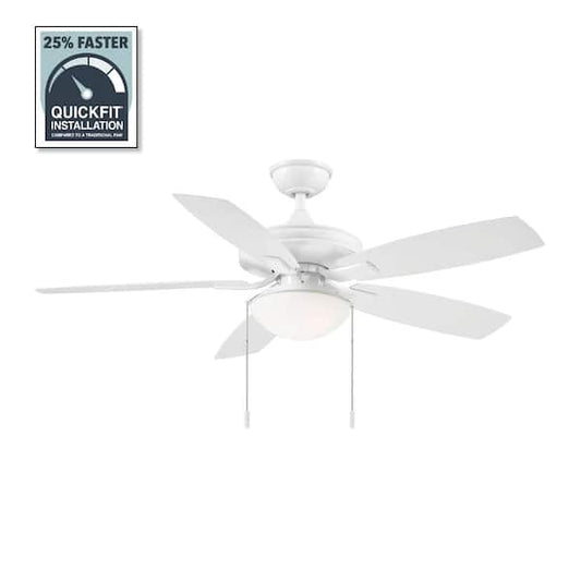 Hampton Bay Gazebo III 52 in. Indoor/Outdoor Wet Rated White Ceiling Fan with LED Bulbs Included YG836A-WH