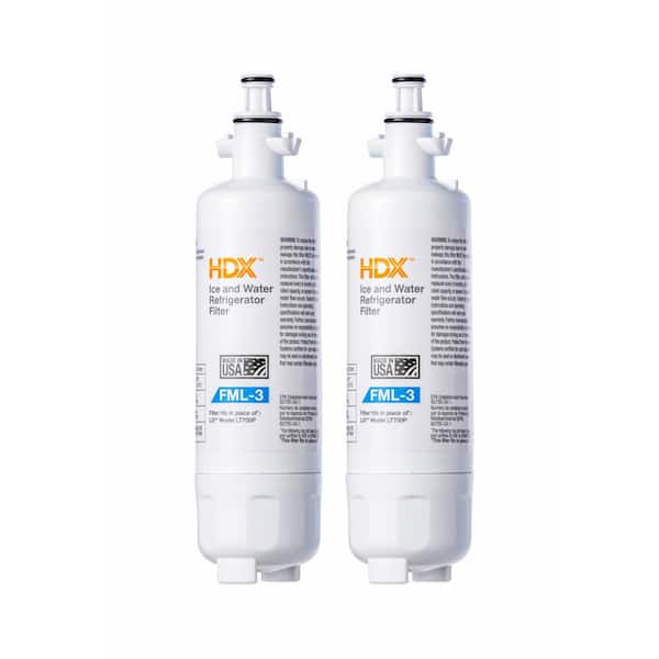 HDX FML-3 Premium Refrigerator Water Filter Replacement Fits LG LT700P (2-Pack) 107021