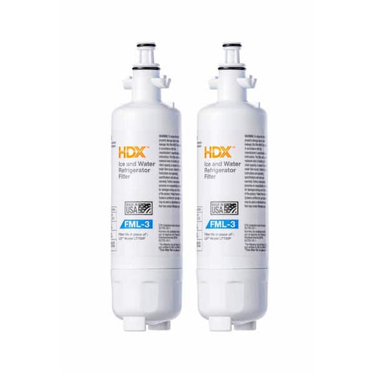 HDX FML-3 Premium Refrigerator Water Filter Replacement Fits LG LT700P (2-Pack) 107021