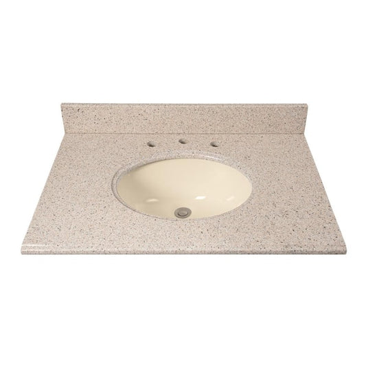 Home Decorators Collection 31 in. W x 22 in D Granite Beige/Bisque Round Single Sink Vanity Top in Beige GT31BG-BO