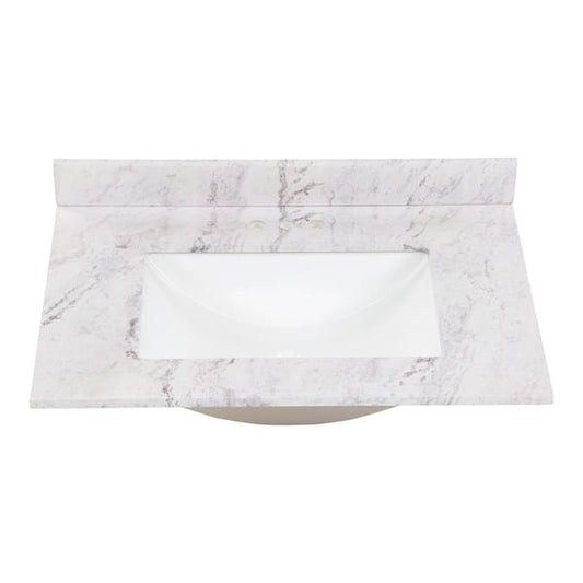 Home Decorators Collection 31 in. W x 22 in. D Engineered Stone Composite White Rectangular Single Sink Vanity Top in Lunar SE3122R-LR