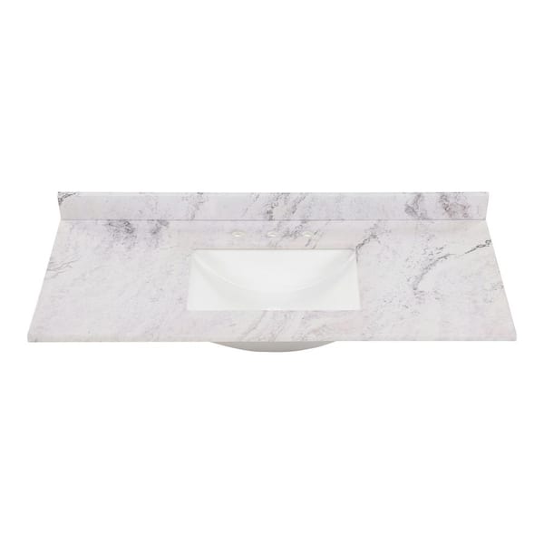Home Decorators Collection 49 in. W x 22 in. D Engineered Stone Composite White Rectangular Single Sink Vanity Top in Lunar SE4922R-LR