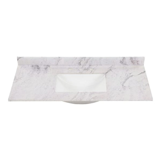 Home Decorators Collection 49 in. W x 22 in. D Engineered Stone Composite White Rectangular Single Sink Vanity Top in Lunar SE4922R-LR