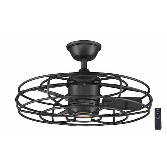 Home Decorators Collection Heritage Point 25 in. Indoor/Outdoor Natural Iron Fandelier Ceiling Fan with Adjustable White LED with Remote Included AM909-NI