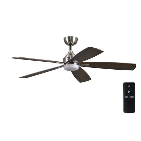 Home Decorators Collection Beckford 52 in. Indoor Brushed Nickel Ceiling Fan with Adjustable White Integrated LED with Remote Control Included YG630-BN