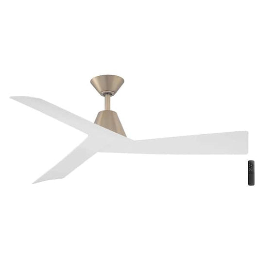 Home Decorators Collection Easton 52 in. Indoor/Outdoor Brushed Gold with Matte White Blades Ceiling Fan with Remote Included N381A-CB+MWH