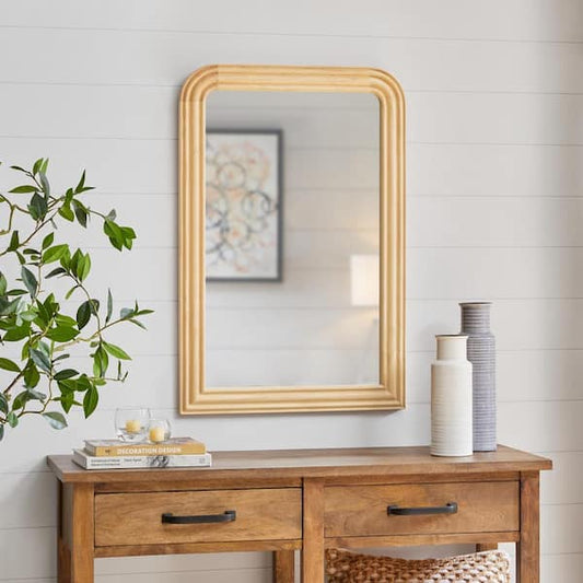 Home Decorators Collection Medium Arched Natural Wood Framed Mirror (36 in. W x 24 in. H) H5-MH-767