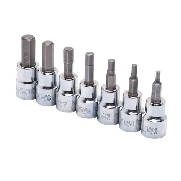 Husky 3/8 in. Drive Metric Hex Bit Socket Set (7-Piece) H3DMM7PCHBSSR