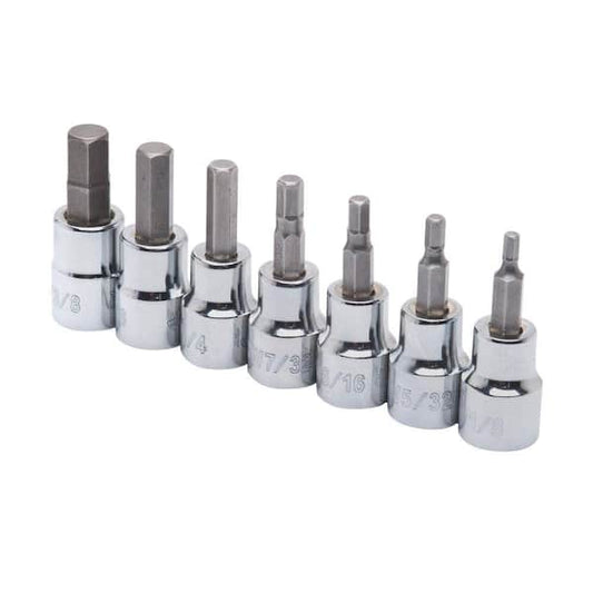 Husky 3/8 in. Drive SAE Hex Bit Socket Set (7-Piece) H3DSAE7PCHBSSR