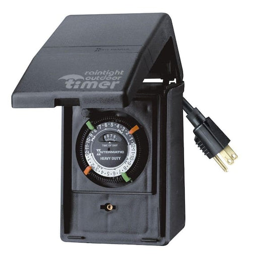 Intermatic 15 Amp 24-Hour Outdoor Plug-In Heavy Duty Timer, Black HB11KD89