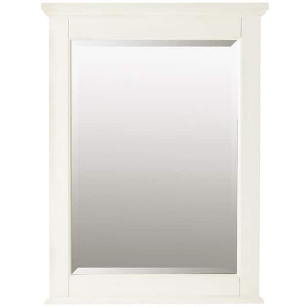 Home Decorators Collection Hamilton 24 in. W x 32 in. H Rectangular Wood Framed Wall Bathroom Vanity Mirror in Ivory 1234900410