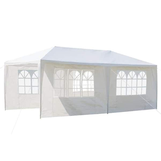 Karl home 10 ft. x 20 ft. White Party Wedding Tent Canopy 4 Sidewall 456552127373