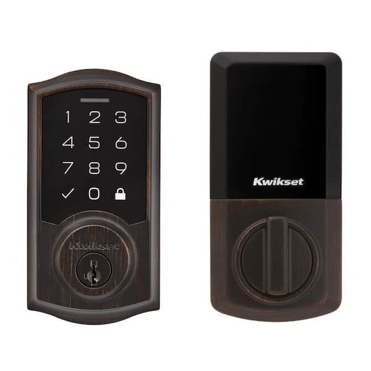 Kwikset SmartCode 270 Traditional Venetian Bronze Touchpad Single Cylinder Electronic Deadbolt Featuring SmartKey Security 9270TRL11PSMTRB