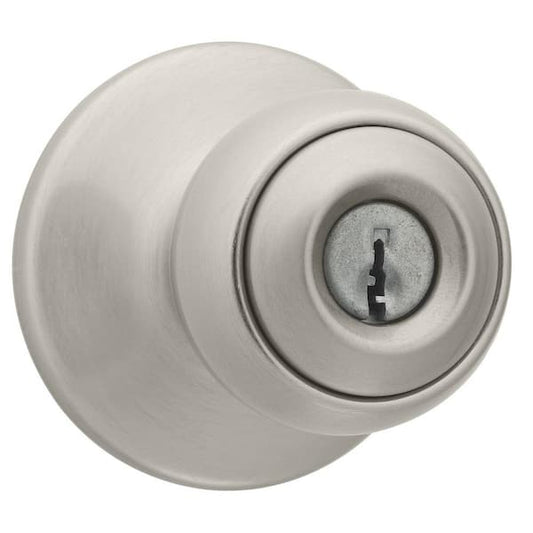 Kwikset Polo Satin Nickel Keyed Entry Door Knob Featuring Microban Antimicrobial Technology 400P 15 CP K6 V1