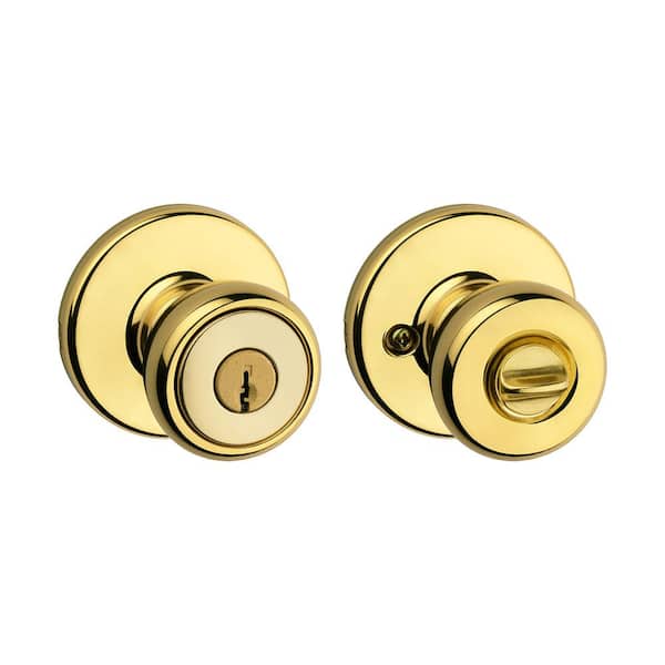 Kwikset Tylo Polished Brass Keyed Entry Door Knob Featuring Microban Antimicrobial Technology 400T 3 CP K6 V1