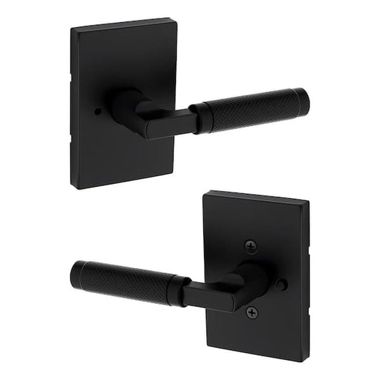 Kwikset Prava Matte Black Bed/Bath Reversible Door Handle 730PVL RCT 514 CP
