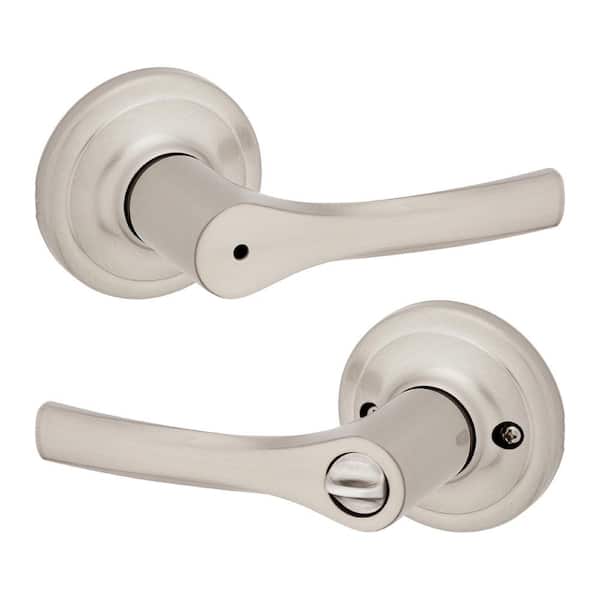 Kwikset Henley Satin Nickel Bed/Bath Door Handle 93002-938