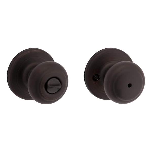Kwikset Cove Venetian Bronze Privacy Door Knob with Lock for Bedroom or Bathroom featuring Microban Technology 300CV11PCPV1