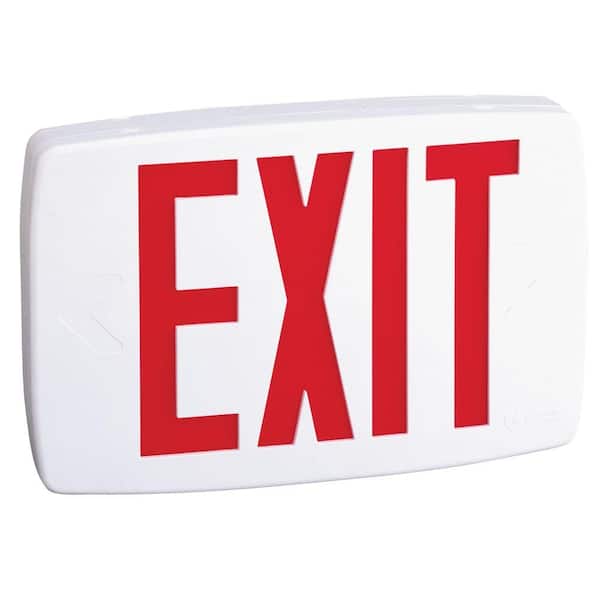 Lithonia Lighting Contractor Select LQM Series 120/277-Volt Integrated LED White and Red Exit Sign LQM S W 3 R 120/277 M6