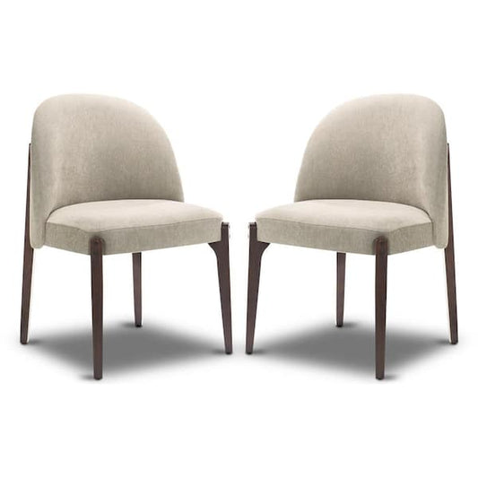Poly and Bark Pietta Luna Grey Fabric Dining Chair Set of 2 DI-G848-LUG-X2