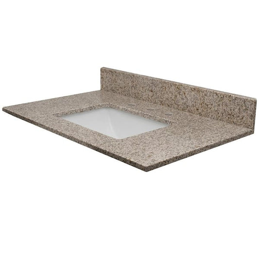 MarCraft Vista 25 in. W x 22 in. D Granite Single Rectangle Basin Vanity Top in Granola with White Basin VGGR2522801