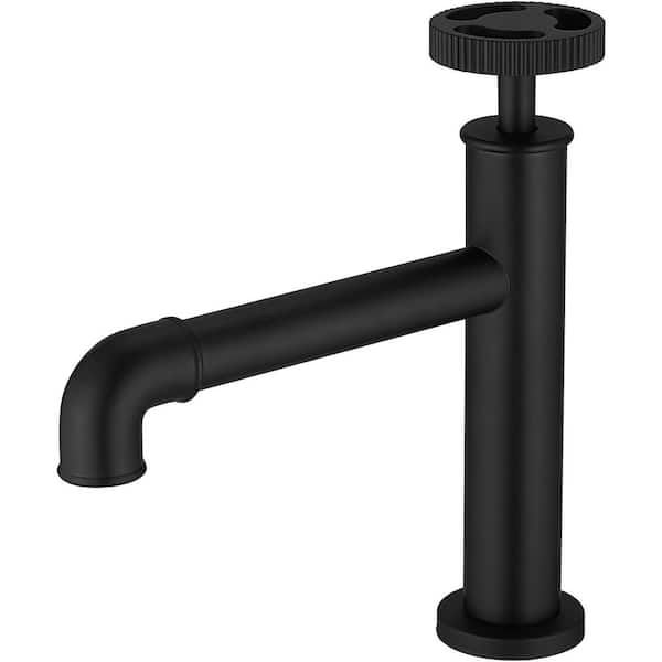 BWE Industry Style Single Handle Single Hole Bathroom Faucet in Matte Black A-96061-Black